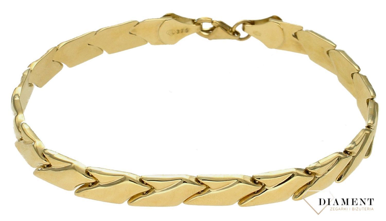 Złota bransoletka damska 375 klasyczne złoto BR 7335 375. Złota bransoletka damska. Damska bransoletka złota próby 375. Bransoletka złota idealna na prezent dla kobiety.  (2).jpg